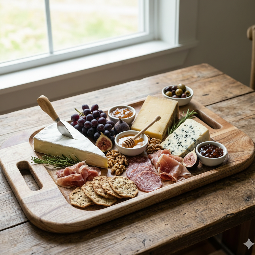 Rectangular natural wood tray
