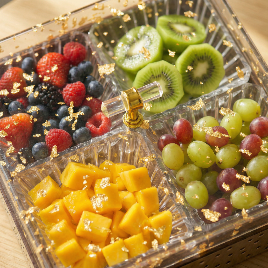 Gold-Flecked Acrylic Serving plate