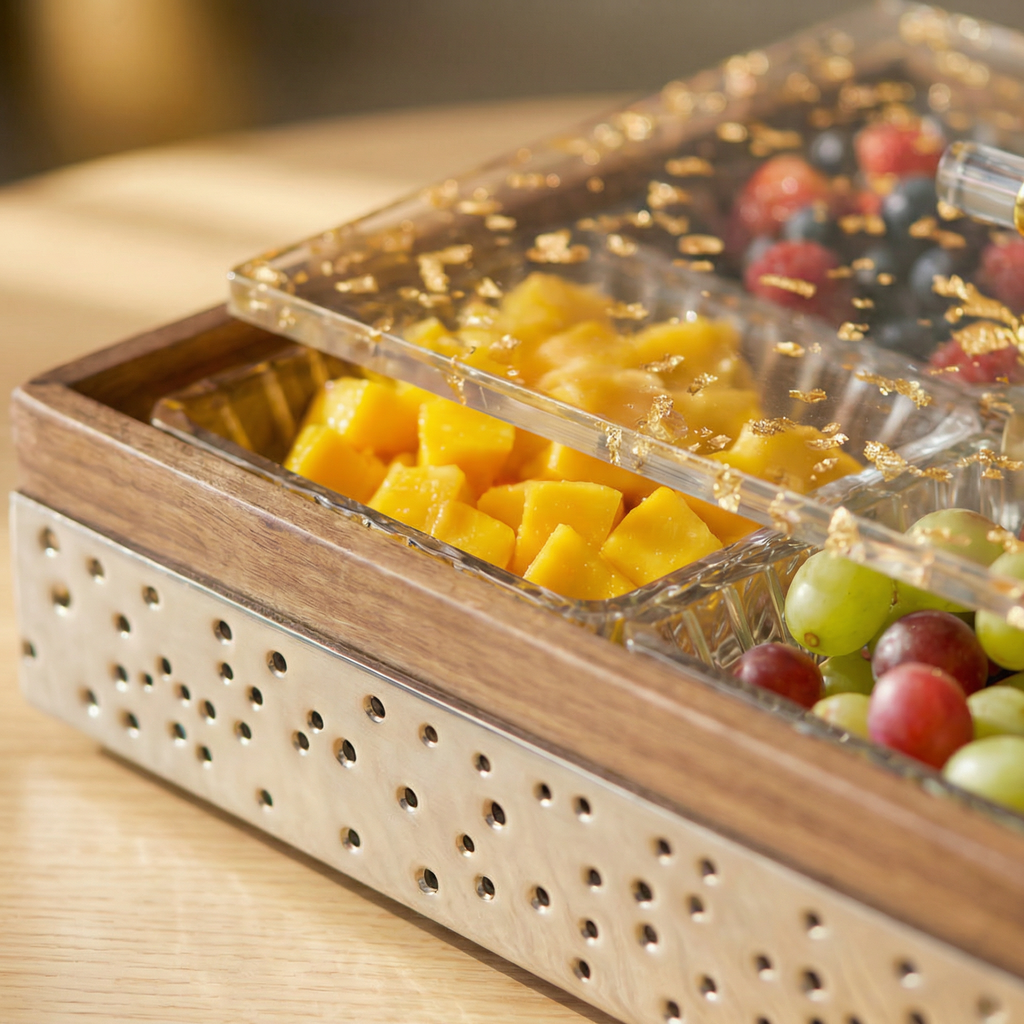 Gold-Flecked Acrylic Serving plate